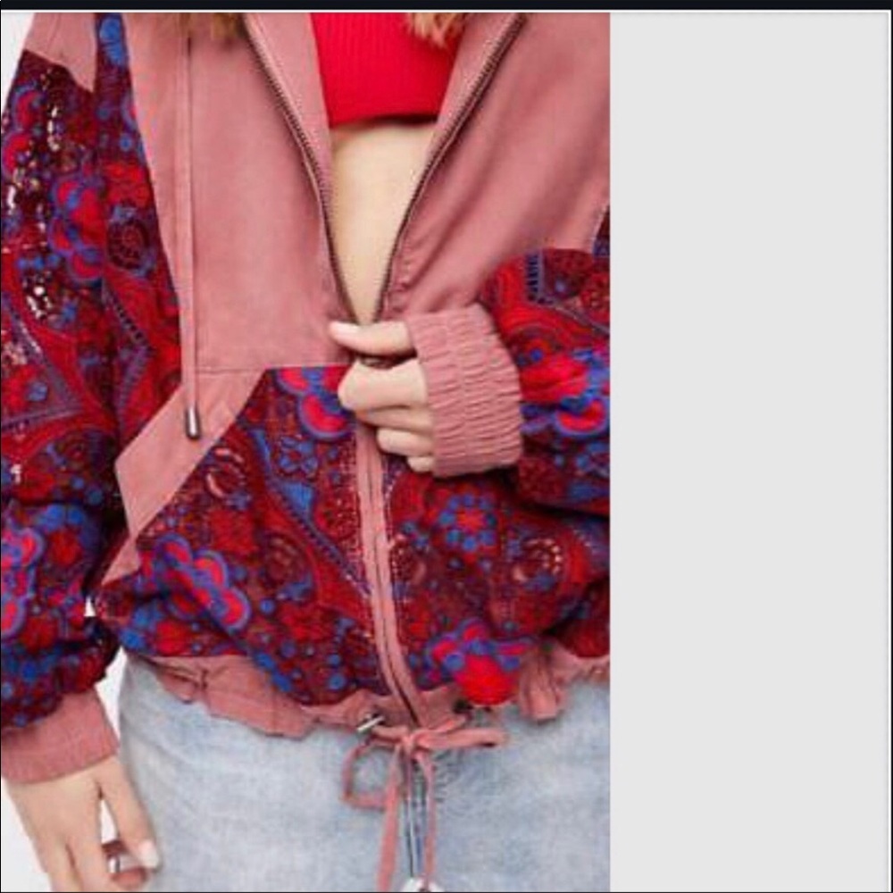 Free people magpie crochet jacket